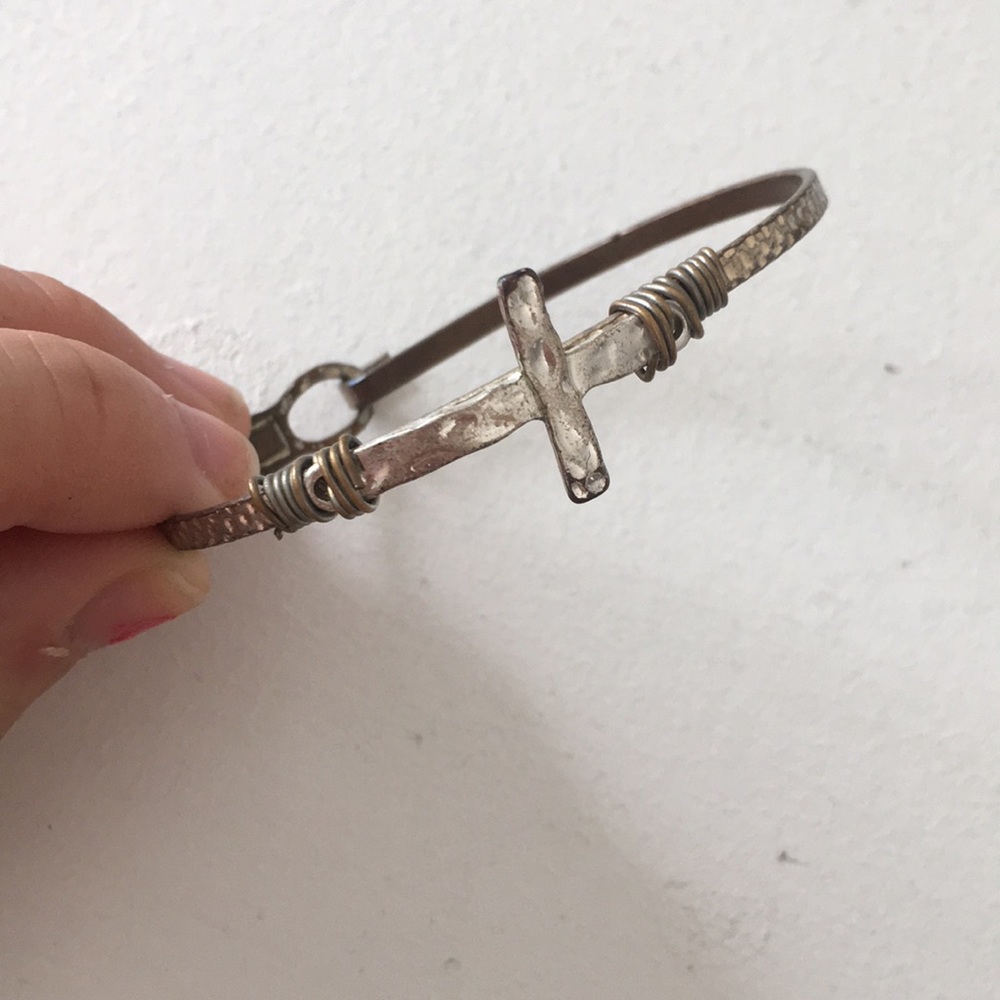 Rustic style cross bracelet